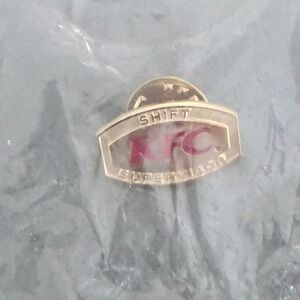 Vintage KFC Shift Supervisor Lapel Pin Gold Tone Kentucky Fried Chicken USA Made